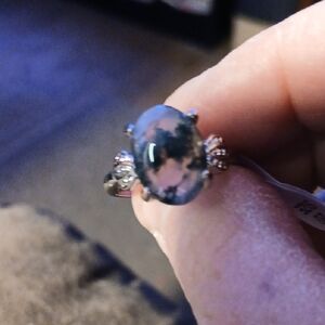 Elegant Silver and Blue Women's Ring